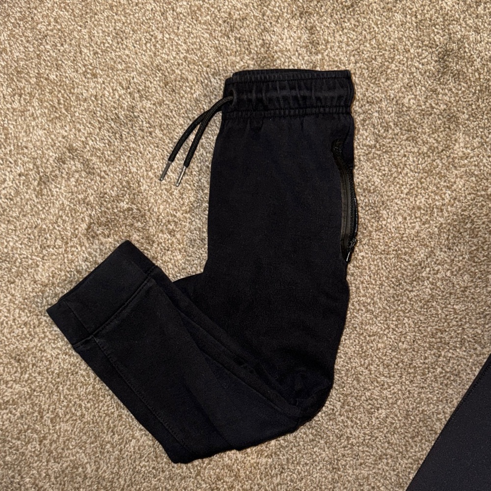 Black Jogger Pants with Zipper Detail